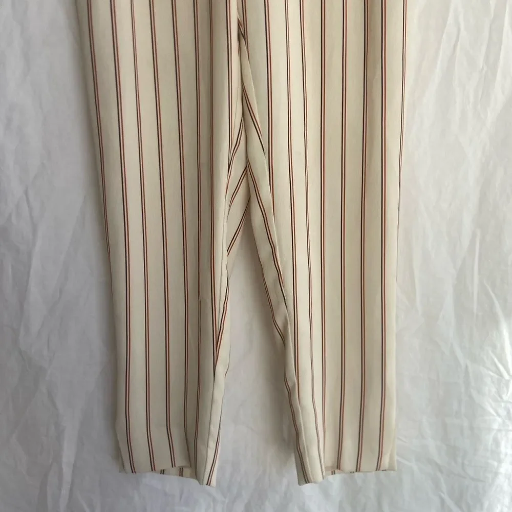Anthropologie The Essential Pull-On Trousers in Cropped Stripe Size XS